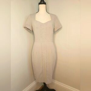 NWT ASOS Cream Sheath Midi Dress Sweetheart Neckline